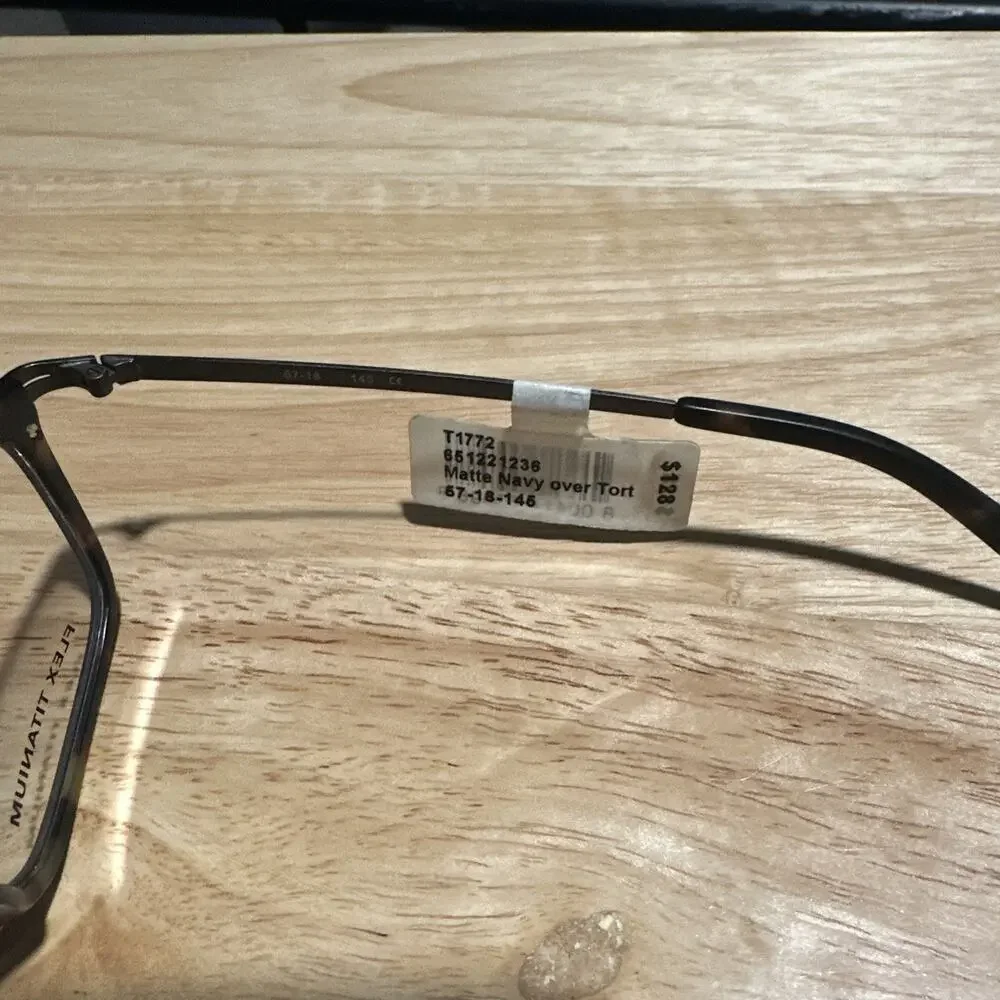 Ti Flex Extended Fit Titanium Frames T1722 Matte Navy over Tort 57-18-145